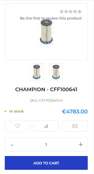 Product image showing availability and price